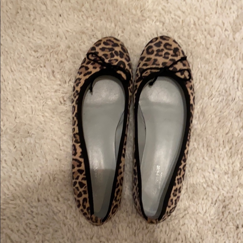 Garnet Hill Leopard Flats- never worn